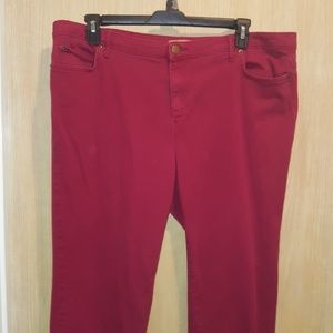 ELLEN TRACY 5 pocket red Jeans, Sz 20W